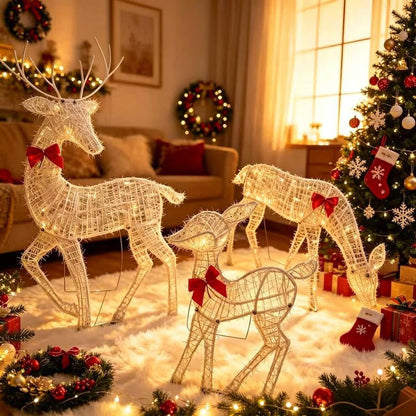 🔥50% OFF!!📢🦌 LED Christmas Reindeer Set with Bow – Light Up Your Festive Display, Bring a Warm Glow to Indoor & Outdoor Corners This Christmas ✨