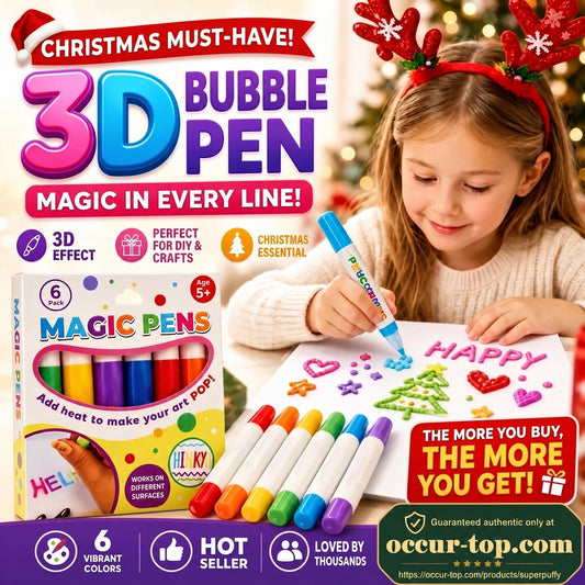💥LAST DAY BUY 1 GET 1 FREE!!🎁🌈Magic Pen – Draw 3D in One Stroke!🎄DIY Bubble Magic Drawing Pens – 7-Piece Creative Art Set for Kids🔮