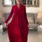 Solid-Color Velvet Elegant Swing Dress