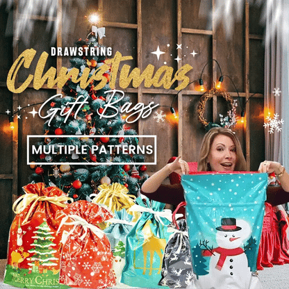 🎄 Christmas Gift Bags with Drawstring – Beautiful, Reusable & Ready to Fill. 50% Off. UK Stock