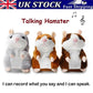 🐹 Last Day Special Price £9.99!!!🔥⏰️Talking Hamster Plush – Repeats What You Say & Auto Head-Shaking Fun 🎁