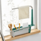 🧽 No-Drill Sink Organiser – Telescopic Stainless Steel Rack with Towel Bar & Drain Holes. 50% Off. UK Stock