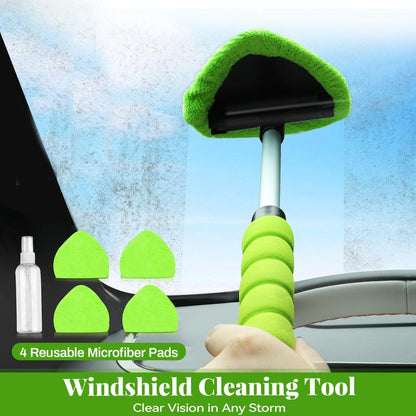 📢50% OFF !!🧽Extendable Windscreen Cleaning Tool – 180° Rotating Head & Washable Pads, Reach Every Corner With Less Effort 🚗