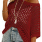🏖️Women's Summer Scoop Neck ShortSleeve Sweater Casual Crochet Hollow Out KnitTops
