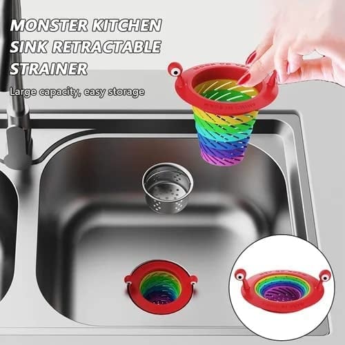 🌈 No More Clogged Drains – Monster Sink Strainer, Foldable & Large Capacity. BOGO Free. UK Stock