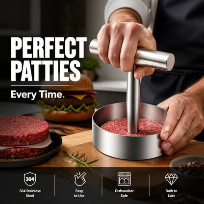 🍔 Perfectly Pressed Patties Every Time – 304 Stainless Steel Burger Maker. 50% Off. UK Stock