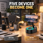 📱 5-in-1 Wireless Induction Bluetooth Speaker Phone Stand 🔊– Multi-Function Desk Gadget for Music, Calls & Hands-Free Viewing ✨