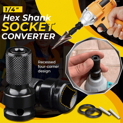 🎉2026 Sale — Over 28,000 Sold!🔧 1/4" Hex Shank Socket Converter – Quick-Release & Chrome Moly Steel, Turn Your Drill Into a Socket Driver ⚙️✨