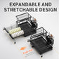 Foldable Over Sink Dish Drying Rack｜Pull-Out 2-Tier Dish Drainer with Utensil Holder｜Space Saving Kitchen Organizer