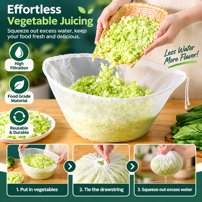 🥬 50% OFF NOW! Fine Mesh Nylon Strainer Bag – Reusable Food Filter Bag for Kitchen Use ✨