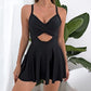 🎁New arrival 50% OFF💥🩱Women's Cutout One Piece Skirt Swimsuit