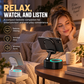 📱 5-in-1 Wireless Induction Bluetooth Speaker Phone Stand 🔊– Multi-Function Desk Gadget for Music, Calls & Hands-Free Viewing ✨