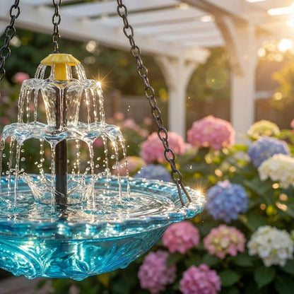 🔥 2026 Spring Sale 50% OFF 🐦 Solar Cascade Hanging Bird Bath Fountain – Outdoor Garden Decor ✨