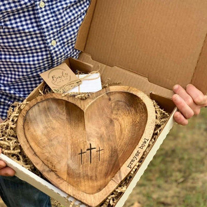 🔥LIMITED TIME 50% OFF!!📢🙏 Heart-Shaped Wooden Prayer Bowl – A Meaningful Gift of Faith ✨