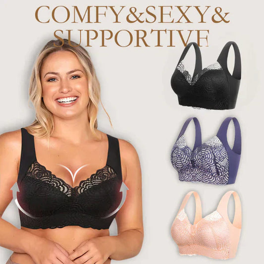 🔥Acquista 2 e ricevi 1 gratis | Reggiseno in pizzo senza cuciture Ultimate Lift Stretch Full Shape (3 pezzi)
