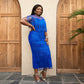 New Style | Plus Size Round Neck Tulle Side Split Party Tassel Dresses