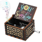 📢50% OFF !! ⏰"You Are My Sunshine" Musical Box, Hand Crank Wooden Engraved Music Box, Romantic Keepsake Gift for Loved Ones🎁