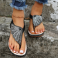 2024 Ladies Casual Orthopaedic Sandals, Crystal Rome Fashion Clip Toe Slippers