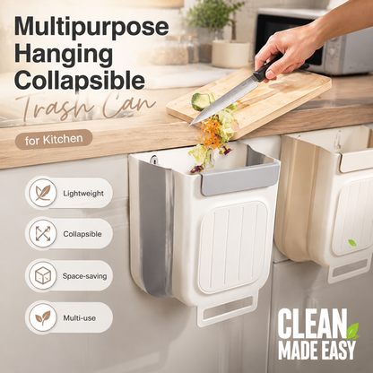 🗑️ Save Counter Space While You Prep – Collapsible Hanging Bin for Food Waste. Easy Rinse. Half Price. Free UK Delivery