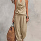 📢📢 50% OFF !! ⏰ Women's Sleeveless Cowl Neck Jumpsuit – Halter, Wide-Leg & Elegant – Perfect for Evenings, Weddings & Special Occasions 🍷✨