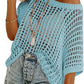 🏖️Women's Summer Scoop Neck ShortSleeve Sweater Casual Crochet Hollow Out KnitTops