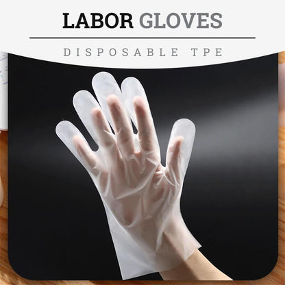🧤 Latex-Free & Food Safe – 100 Disposable TPE Gloves for Kitchen, Cleaning & More. UK Stock