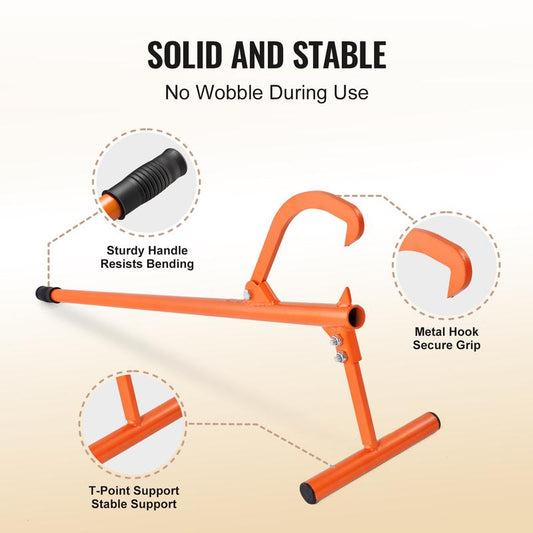 🔥50% OFF!!📢 VEVOR 46.5-Inch Carbon Steel Log Lifter – Heavy-Duty Forestry Tool with Adjustable Hook & Rubber Grip, Move Logs With Less Bending & More Control ✨