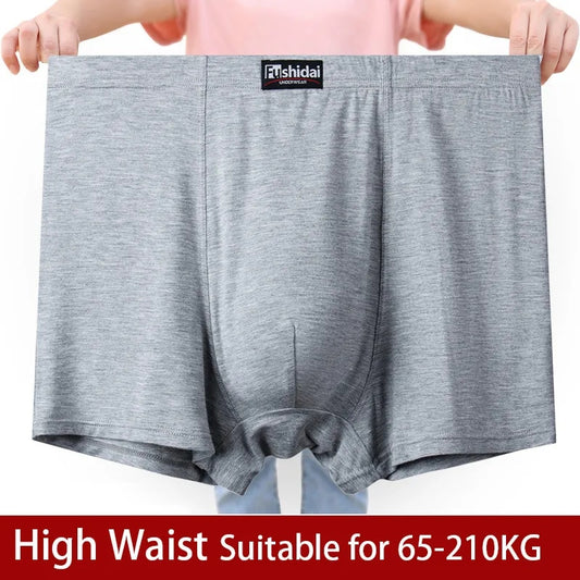 Men's High Waist Breathable Modal Men's Boxer Briefs Large Size