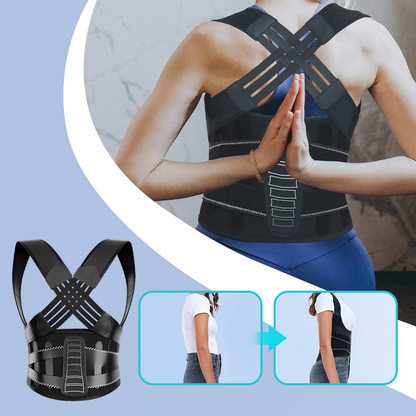 🧍Posture Corrector with 4 Support Bars & 3D Lumbar Pad🍃 – Breathable, Adjustable Support for Desk Days & Daily Wear ✨