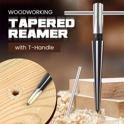 ⏳Limited-Time 50% OFF✨T-Handle Tapered Reamer, Manual Hole Enlarger for Wood & Metal Deburring🛠️