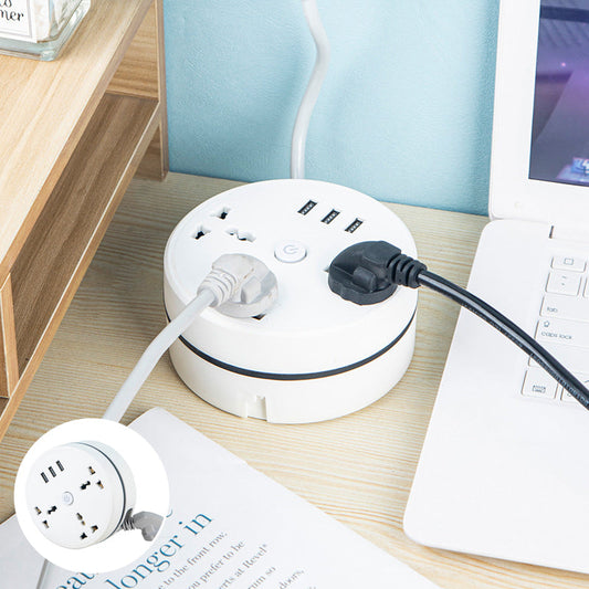 🔌 Tidy Desk, One Cable – Cord-Winding Power Strip with UK Plug & USB-C Fast Charging. UK Stock