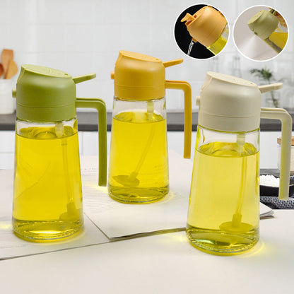 🔥BUY MORE SAVE MORE!!📢🫒 2-in-1 Glass Oil Sprayer & Dispenser – Spray or Pour With One Handy Kitchen Tool ✨