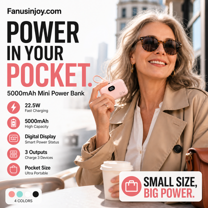 🔋 Pocket-Sized Power – 5000mAh Mini Charger for iPhone & Android. 50% Off. UK Stock