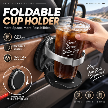 ⏳Free shipping for both items✈️Foldable Car Door Drink Holder, Large Bore Multifunctional Bottle Storage Rack For Vehicle🚗🥤