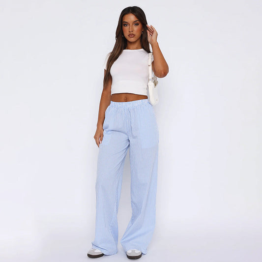 🔥BUY 2 GET FREE SHIPPING🔥Women Striped Casual Relaxed Fit Straight Lounge Pants