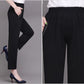 🔥Last day 50% off🔥Solid Color Elastic Waist Ankle Pants with Pockets