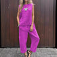 Women's 2 Piece Outfits Loose Fit Sleeveless Top & Long Pants