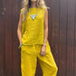 Women's 2 Piece Outfits Loose Fit Sleeveless Top & Long Pants