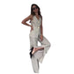 ✈️Free Shipping💃Women's 2 Piece Outfits Button Front Sleeveless V Neck Vest Jacket and Pants