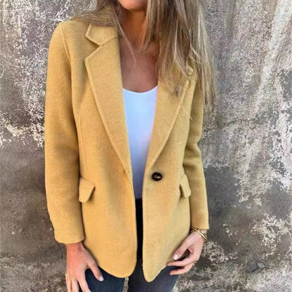 Fashion Casual Women's Lapel Button Jacket