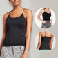 🔥 Summer Sale 🔥 Stretch Cotton Camisole with Built-In Bra – Soft, Supportive & Perfect for Layering or Wearing Solo ☀️✨