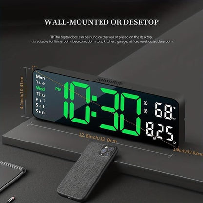 🌙 Auto-Dim, Always Readable – 16" Wall Clock with Room Temperature Display. Free UK Delivery