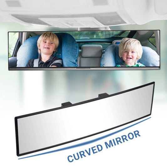 🚗 Wide Car Curved Rear View Mirror – Wide Angle & Blind Spot Reducer | Universal Easy Clip-On, Installs in Seconds🛡️