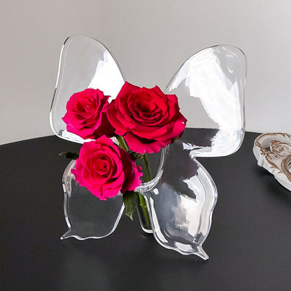 🎁 50% OFF💥Transparent Butterfly-Inspired Decorative Vase – Elegant Flower Holder for Home, Wedding & Gift Decor✨