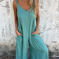 🍧Summer Hot Sale 49% OFF💞Women's Casual Loose Cotton-Linen Blend Jumpsuit with Pockets and Adjustable Straps