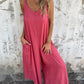 🍧Summer Hot Sale 49% OFF💞Women's Casual Loose Cotton-Linen Blend Jumpsuit with Pockets and Adjustable Straps