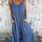 🍧Summer Hot Sale 49% OFF💞Women's Casual Loose Cotton-Linen Blend Jumpsuit with Pockets and Adjustable Straps