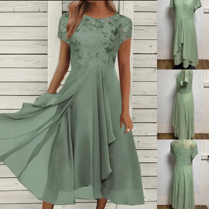🎉 2026 Sale — Over 31,000 Sold! 💞 Women's Elegant Round Neck Lace Dress – Formal & Casual, Timeless Grace 🌸✨