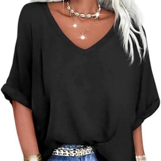 👕 LIMITED-TIME 50% OFF! ✨ Women's Casual Loose Top – Flattering V-Neck, Soft Touch & Perfect for Everyday Wear 🌸