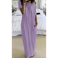 🔥Last Day Special Discount💃Women's Summer Casual Loose Solid Color Short-Sleeve Long Dress